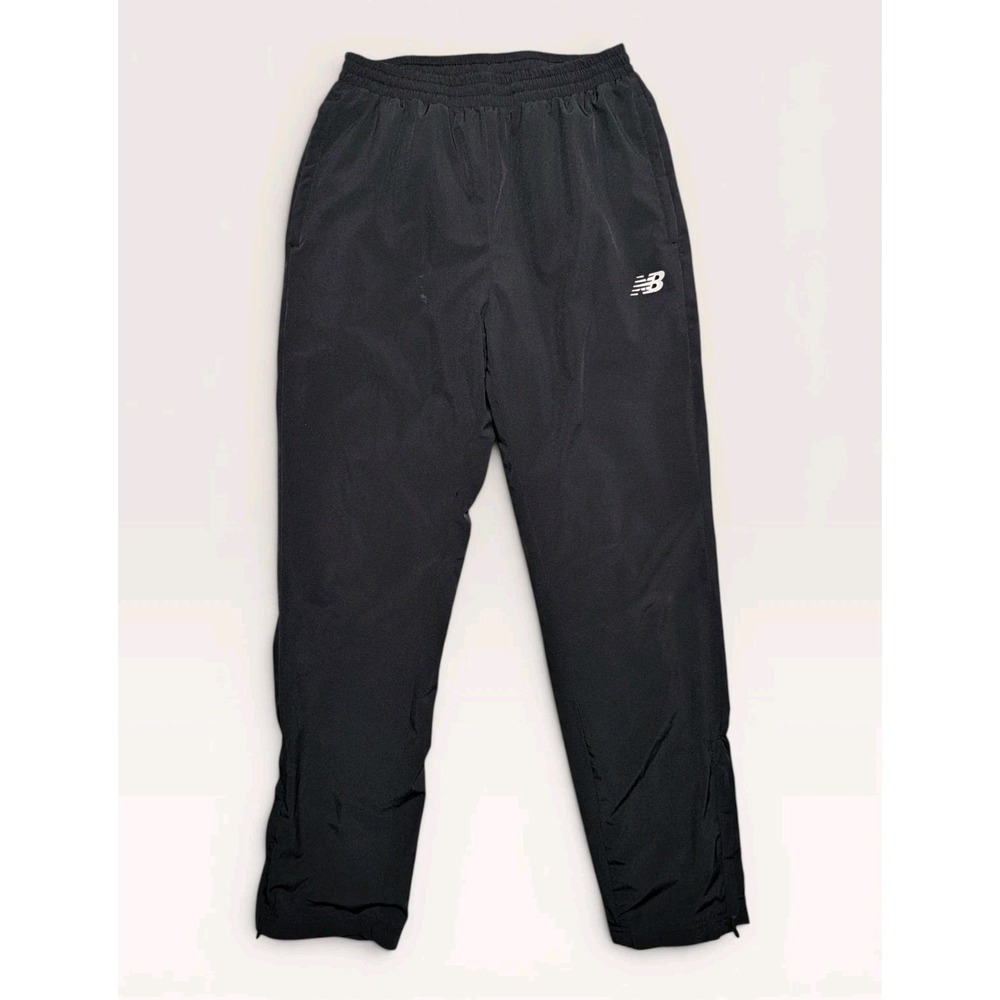 New Balance Insulated Track Pants Mens Small Black Athletic Joggers Zip Hem